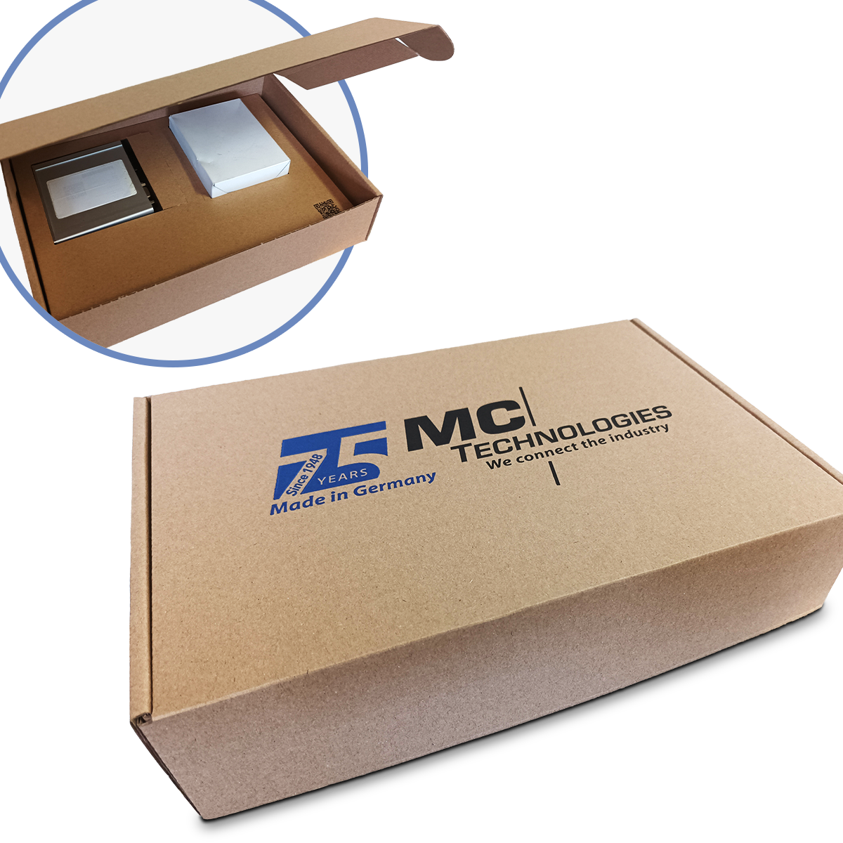 Fotografie der Versandverpackung für Elektrobauteile